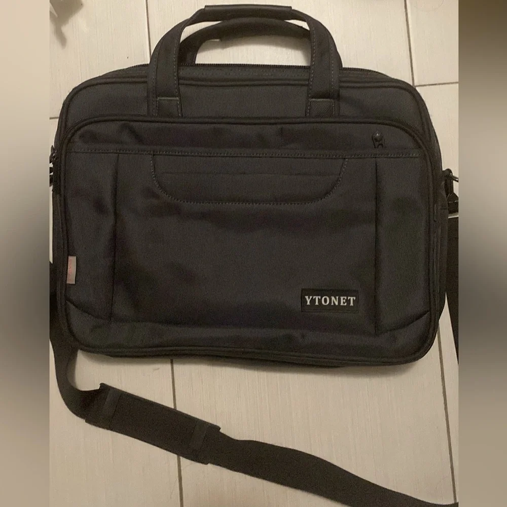 Men Black shoulder bag laptop bag bodycross bag